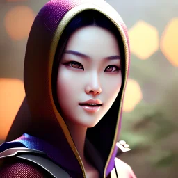 young asian smilling woman, by artist Toma Nguyen, hoodie, concept art, design character