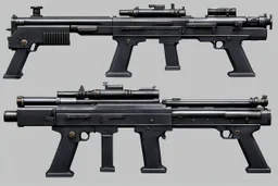 [demonic hell weapon] Crude top-fed General-purpose machine gun made-out of scrap metal, junks and a spare screwdriver. - flexible in ammunition choices but significant drawback in magazine sizes and choice of compatible optics.