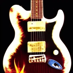 50'S ELECTRIC GUITAR ROCKABILLY HOTROD SPACESHIP FLAMES