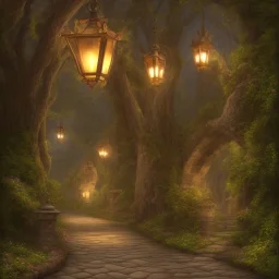 wooded stone lantern path