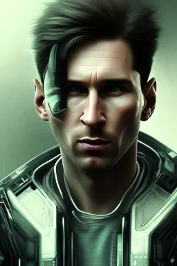 lionel Messi face style cyberpunk