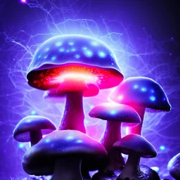 Spherical Frost metal magic armoured lightning glowing Mycelium MUSHROOM stars galaxy SPACE lANDSCAPE BURNING IN BLUE FLAMES hellfire abyss math chaos vivid cell