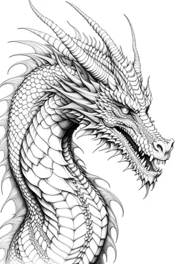 Drawing a dragon without colors and a white background