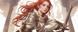 Teenaged Female Red haired kitsune paladin/bard