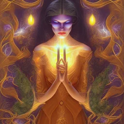 Wiccan, Witch, magic realm, elements: fire, earth, light, plants, are, water, darkness