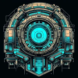 cyberpunk retro futuristic constriction sight for comics