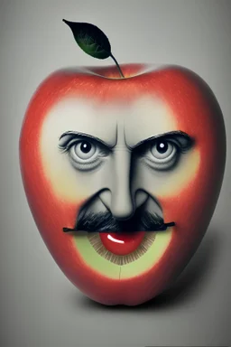 apple with face of hilter