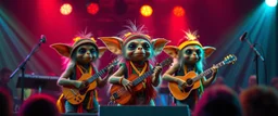 classy fluffy goblin gremlin reggae rasta orchestra holding concert in spectrum