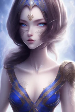 Black haired goddes with blue eyes, Caucasian