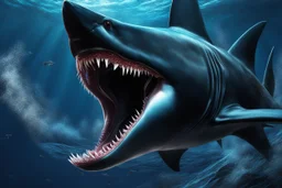 Huge Black shark in 8k venom drawing, symbiote effects, blue lights, sea, intricate details, highly detailed, high details, detailed portrait, masterpiece,ultra detailed, ultra quality