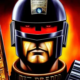 ultra detailed fullbody portrait of JUDGE DREDD (2000 AD), extremely detailed digital painting, intrincate, extremely detailed face,crystal clear Big eyes, in the style of gabrielle del otto, mystical colors , perfectly centered image, perfect composition, rim light, beautiful lighting, 8k, stunning scene, raytracing