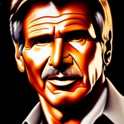 Ultra detailed fullbody Portrait in oil on canvas of Harrison Ford ,extremely detailed digital painting, extremely detailed face, crystal clear eyes, mystical colors ,perfectly centered image, perfect composition, rim light, beautiful lighting,masterpiece ,16k, stunning scene, raytracing, anatomically correct, in the style of Simon Bisley and uncannyknack and caravaggio and Seung Eun Kim and Steve Jung Jeehyung Lee.