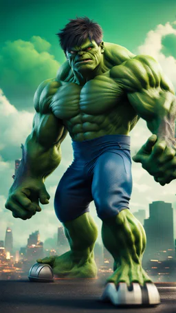 Hulk as Sonic surreal 8K image
