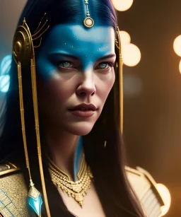 a fancy portrait of Liv Tyler as Avatar (movie) by Greg Rutkowski, Sung Choi, Mitchell Mohrhauser, Maciej Kuciara, Johnson Ting, Maxim Verehin, Peter Konig, 8k photorealistic, cinematic lighting, HD, high details, dramatic, atmosphereric, trending on artstation