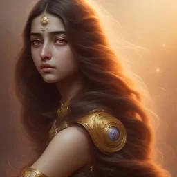 ananya pandey , cute, beautiful, long hair, wavy hair, black eyes, head and shoulders portrait, cinematic, 8k, resolution concept art portrait by Greg Rutkowski, Artgerm, WLOP, Alphonse Mucha dynamic lighting hyperdetailed intricately detailed ,golden hour, face closeup ,hot goddess