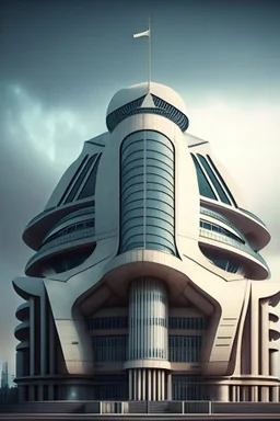 Futuristic Architecture of the building of central bank of a country