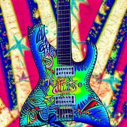 PEACE electric guitar PEACE psychedelic hippie trippy acid LSD PEACE GUITAR peacesign AMERICAN FLAG SUNGLASSES