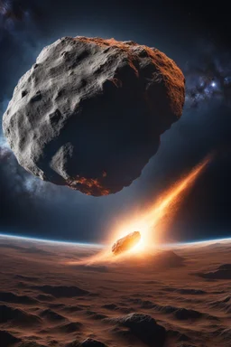 Photo Of A Asteroid Heading Towards The Earth, , End Of The World, Apocalypse, Highly Detailed 8k, Intricate, Nikon D