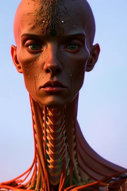 tall humanoid with long neck, 4k resolution, intricate details, ornate details, soft lighting, vibrant colors, retroanime, masterpiece, realistic