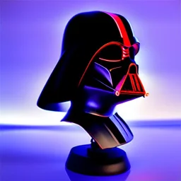 cinematic photorealistic futuristic Star Wars darth vader style headphones on glass head, intricate, volumetric lighting, 1024K, bold vibrant colors