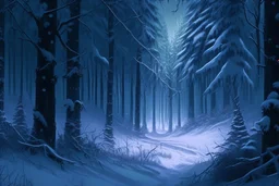 background for a dnd party in a winter forest