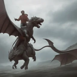 casey Neistat riding a dragon, photorealistic, by Greg rutkowski