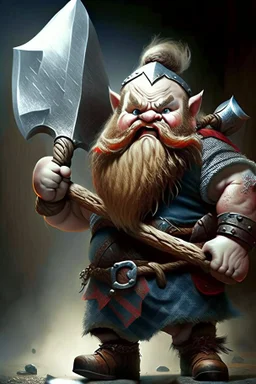 dwarf with an axe powerful