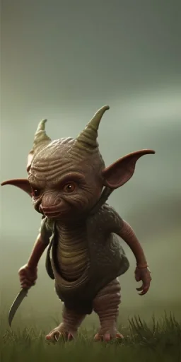  short Goblin, game, fantasy, full body design, sword and whield