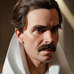 Best quality, masterpiece, ultra high definition, (photorealistic: 1.4),Futuristic, cyberpunk, Friedrich Nietzsche,Comic style