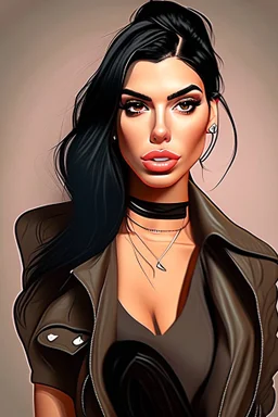 Georgina Rodriguez A fashion model cartoon 2d