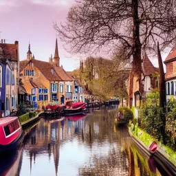 A magical dark little town with a castle, canals and huge caravan houses Nick Harris style