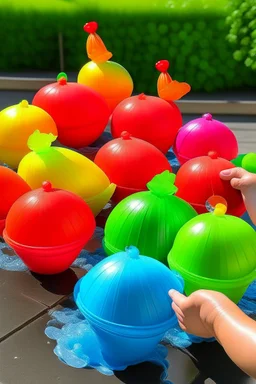 Chili fill water balloons