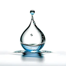 studio photo of a one drop of water on a white background