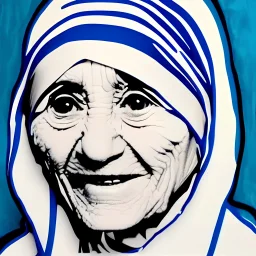 portrait of mother teresa in the style of Warhol