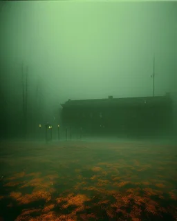 Dark street creepy fog colours strong texture nightmare 8k artistic Photography volumetric light, Yves Tanguy Max Ernst Gustav Klimt