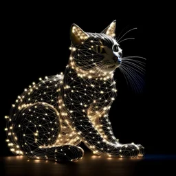 A cat made of lightsA cat made of lights
