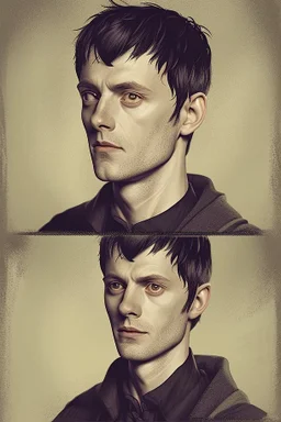 portrait of merlin from the bbc series