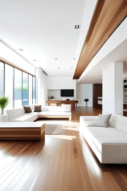 home intrence include wood and white color and strong light