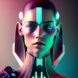 head and shoulders portrait of a Beautiful cyberpunk girl, 8k resolution concept art