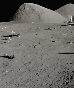 Ancient temple on the lunar surface with earth in background