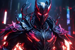 carnage machine in 8k solo leveling shadow artstyle, ronin costum, cozmic mask, dynamic pose, oshare kei, hurufiyya, rtx , neon lights, intricate details, highly detailed, high details, detailed portrait, masterpiece,ultra detailed, ultra quality