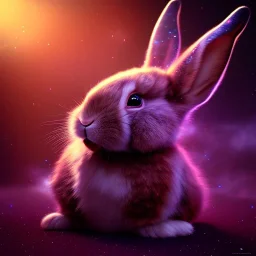 galaxies, spirals, space, nebulae, stars, smoke, iridescent, intricate detail, in the shape of a rabbit, fur wearing color diamonds, octane render, 8k, --q 2 --ar 2:3 --uplight