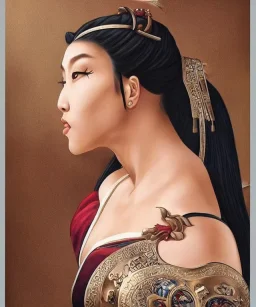 Beautiful k chun-li potrait like monalisa