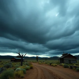 a wild west down with gloomy skies