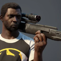 black nigger mit banane und Sturmgewehr