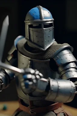 Stop motion puppet of a knight