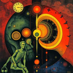 gnostic osmosis, abstract surrealism, by Graham Sutherland and Victor Pasmore and Dave McKean, mind-bending illustration; album cover art, asymmetric, Braille code characters, UV x-ray warm colors,