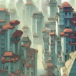 Square+modernist architecture +detailed facades+human scalades+beautiful, liveable urban square lined with with richly detailed houses and shops, ,street trees,ornamental flowers +uphill road+biopunk+Book illustration by Gediminas Pranckevičius, Jean Baptiste Monge, Brian Kesinger, Anton fadeev, Kilian Eng, strong lines, high contrast vibrant colors, highly detailed, 16k resolution, trending on behance