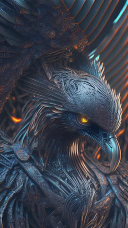cyberpunk phoenix, intricate, 8k resolution, photography,ultra detailed, by hr giger