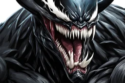 Venom beast in 8k realistic anime drawing style, bear them, ice power, dark forest, highly detailed, high details, detailed portrait, masterpiece,ultra detailed, ultra quality